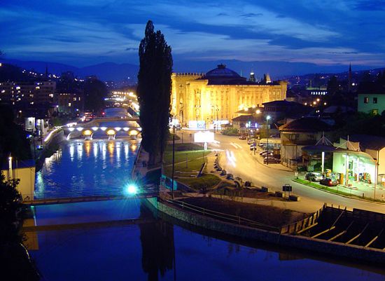 Sarajevo by the Miljacka River