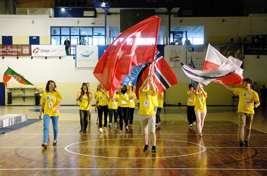 Volunteers with the Flags