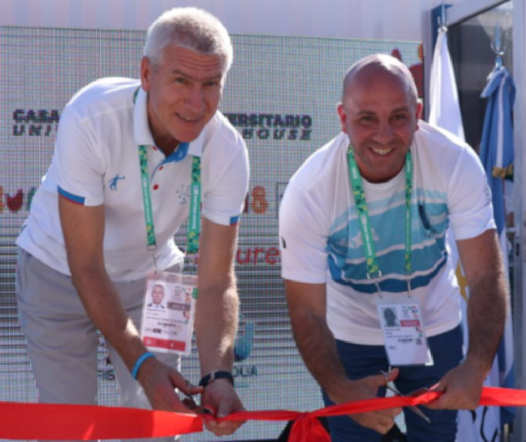 Cutting the red ribbon