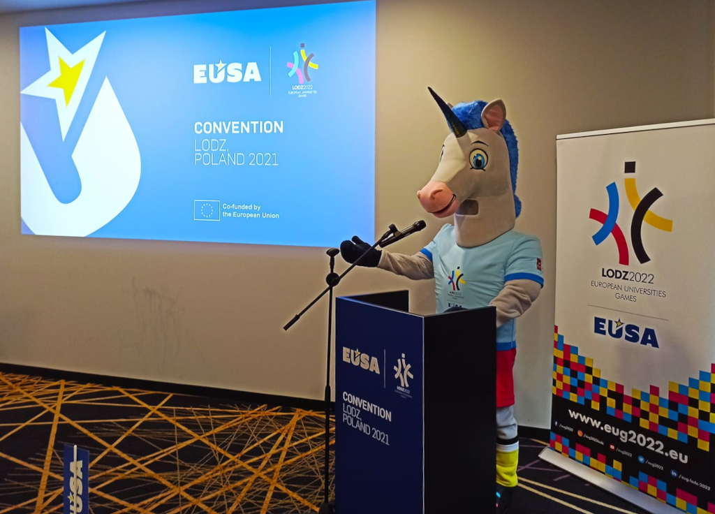 EUGenio, mascot of the European Universities Games Lodz 2022