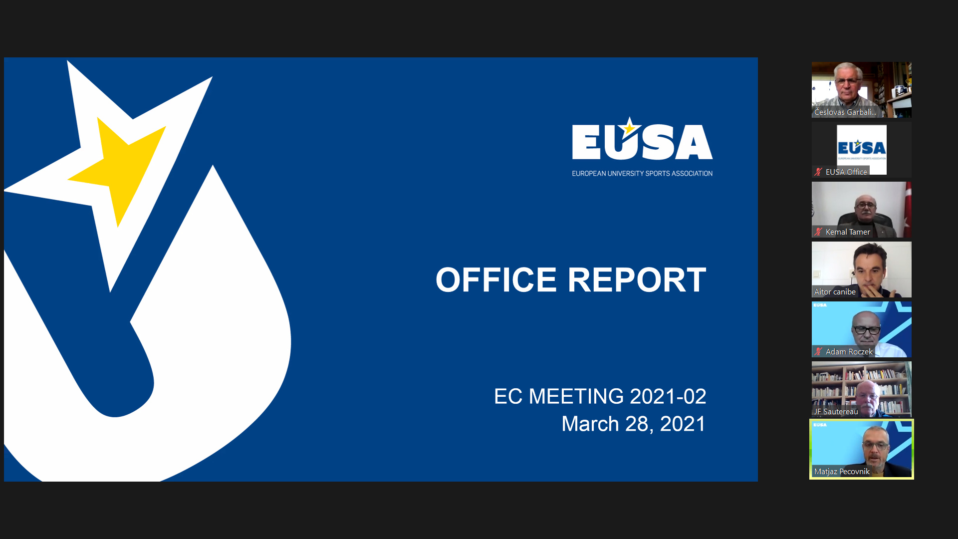 EUSA Executive Committee meeting 2021-02