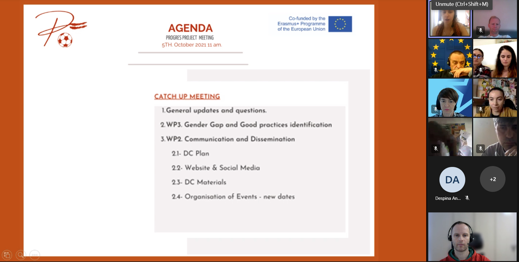 Agenda of the online meeting