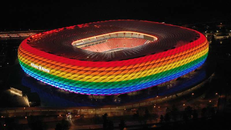 Allianz Arena in rainbow colours