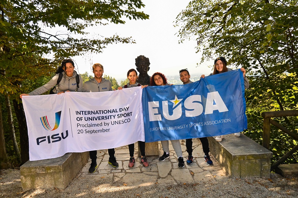 EUSA office team celebrating IDUS2022