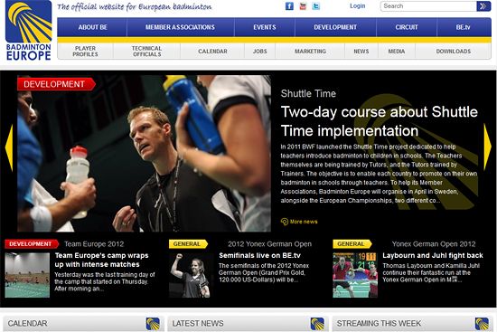 Badminton Europe Website Badminton Europe Website