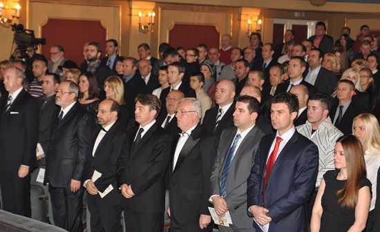 Participants, with highest representatives of the government and sports authorities in the front Participants, with highest representatives of the government and sports authorities in the front