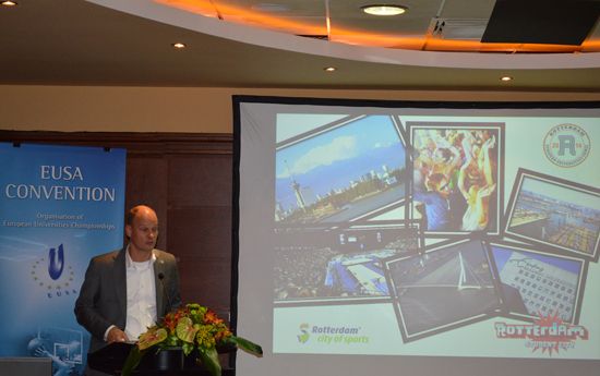 Presentation of the 2nd European Universiteis Games Rotterdam 2014 by Mr Smit