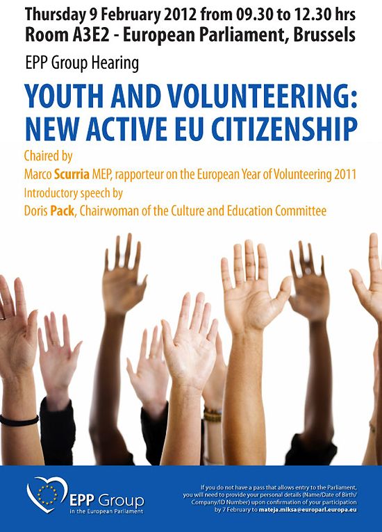 EPP Group Hearing poster on Youth and Volunteering EPP Group Hearing poster on Youth and Volunteering
