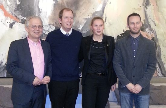 Mr Ooijen (Sports Unit, European Commission), Mr Holze (ENGSO Youth), Ms Kopczyk and Mr Pisl (EUSA) Mr Ooijen (Sports Unit, European Commission), Mr Holze (ENGSO Youth), Ms Kopczyk and Mr Pisl (EUSA)