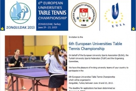 Invitation EUC Table Tennis 2013