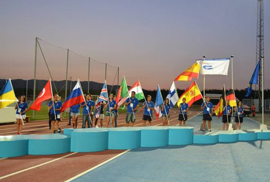 Participants' flags at the Closing ceremony
