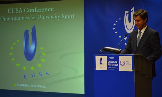 Mr Nuno Teixeira, MEP opening the panel EU Opportunities in the field of Sport