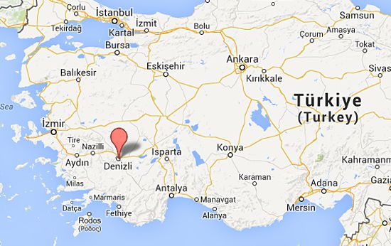 Denizli on the map Denizli on the map
