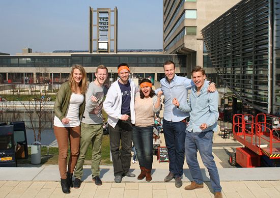 Andrej Pisl and Gaby Dijkstra, together with interns at the Erasmus University Campus Andrej Pisl and Gaby Dijkstra, together with interns at the Erasmus University Campus