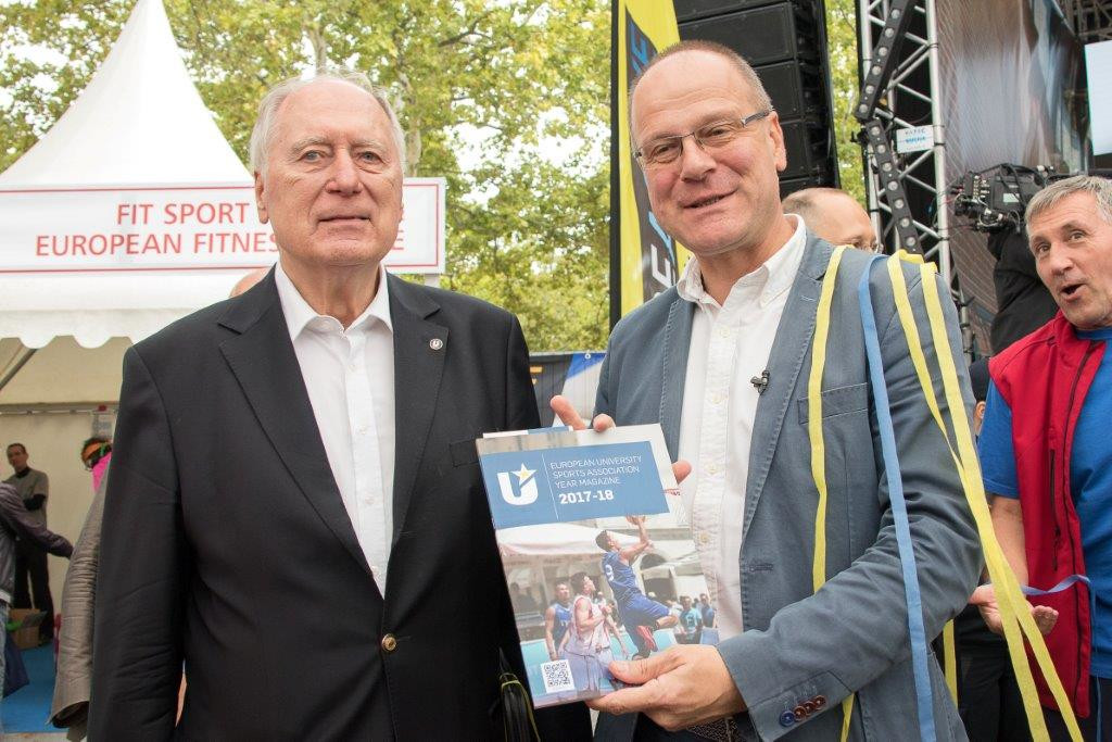 EUSA honorary member Mr Wolf Fruhauf with Commissionar Navracsics