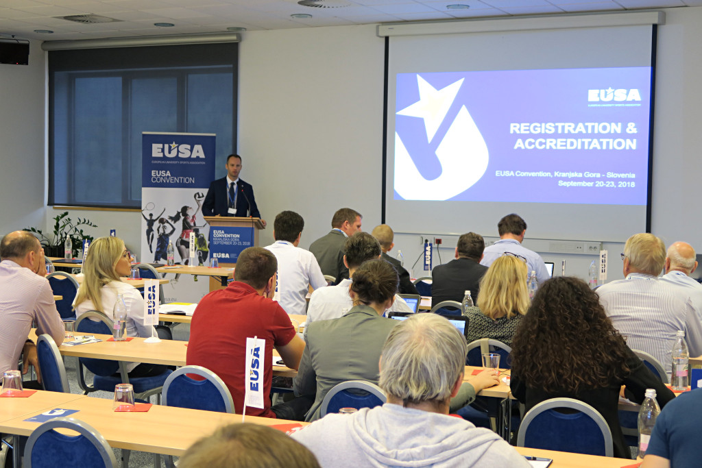 Registration and Accreditation were presented by EUSA Communications Manager Mr Andrej Pisl