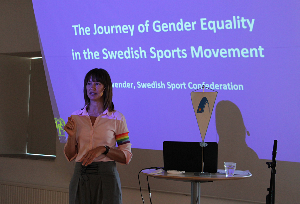 Ms Jenny Svender presenting topic of gender equality