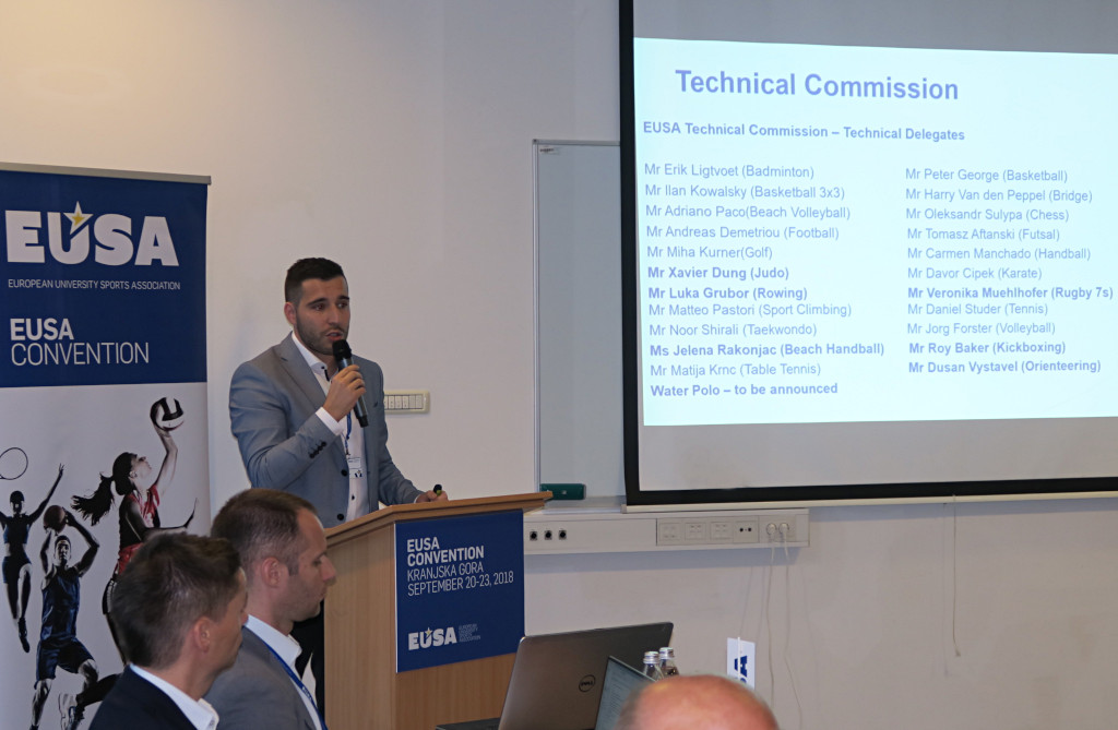 Presentation by EUSA Sports Manager Mr Besim Aliti