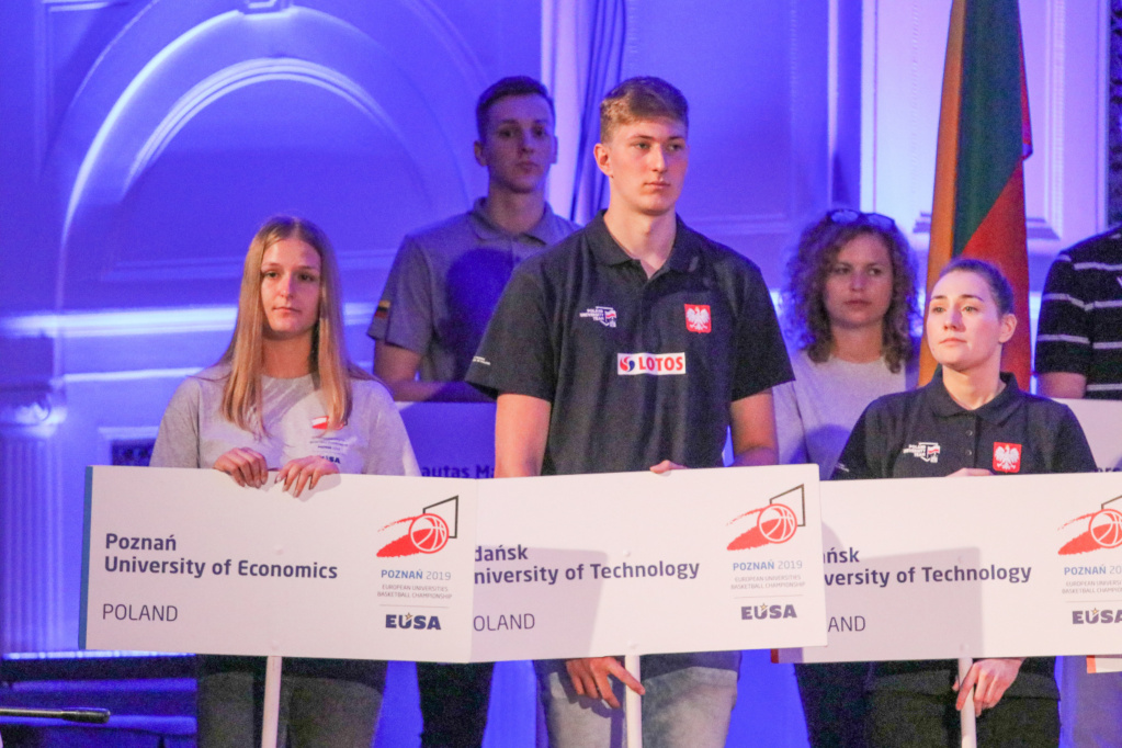 Athletes at EUC Basketball opening ceremony