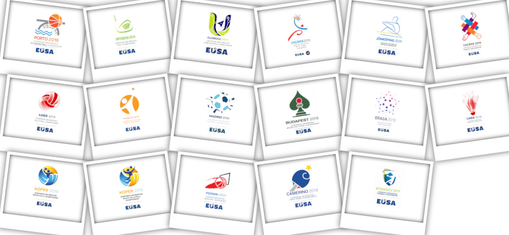 Logotypes of the 2019 European Universities Championships