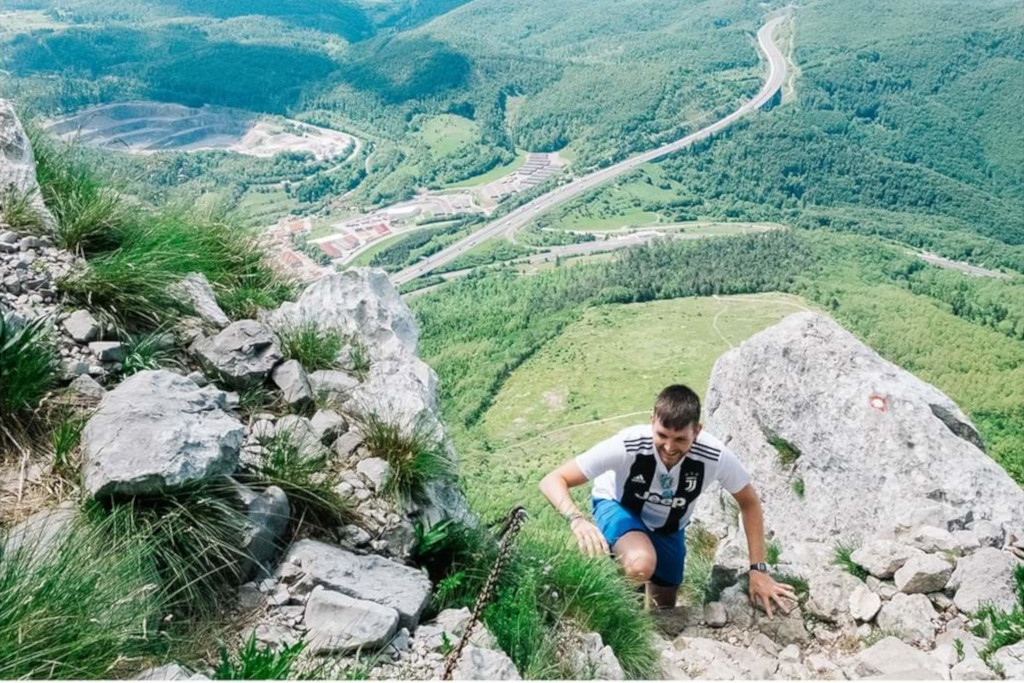 Kieran started hiking in Slovenia