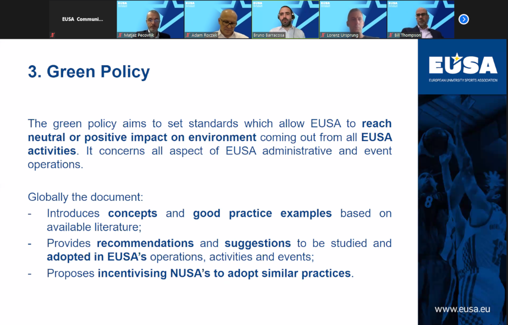 Green policy discussed at EUSA Online Meeting