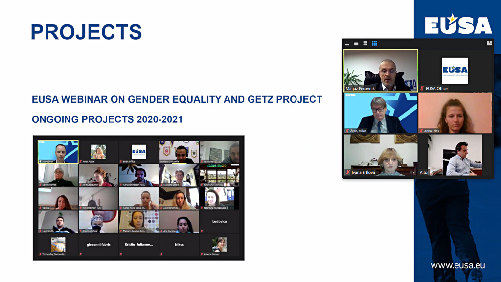Activity report, presenting on online events (webinar and workshop on gender equality and GETZ project)