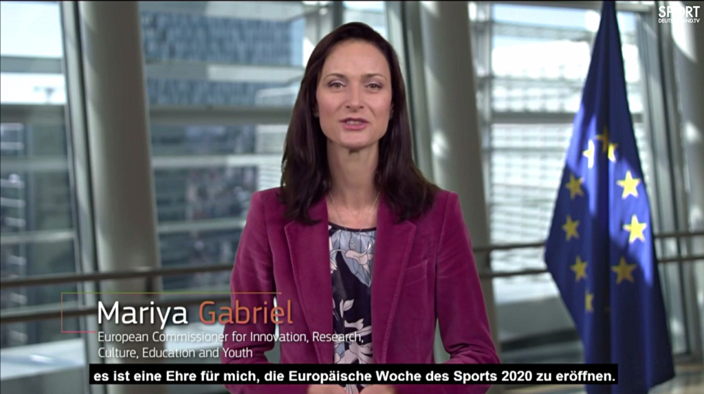 EU Commissioner reponsible for sport Ms Mariya Gabriel
