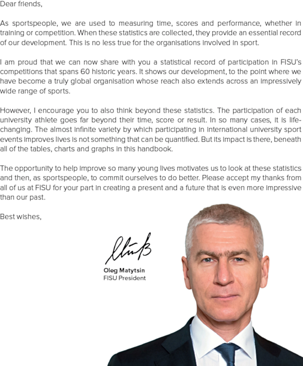 Intro by the FISU President Mr Oleg Matytsin