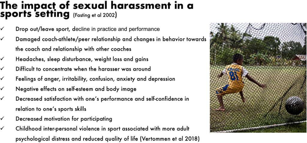 Impact of sexual harassment in a sport setting