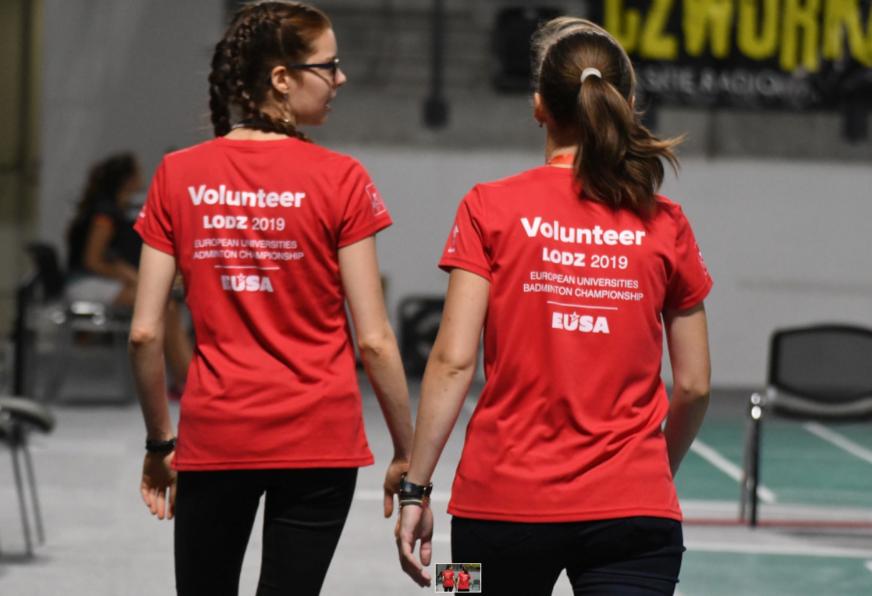 Volunteers at the 2019 EUSA Badminton Championship in Lodz