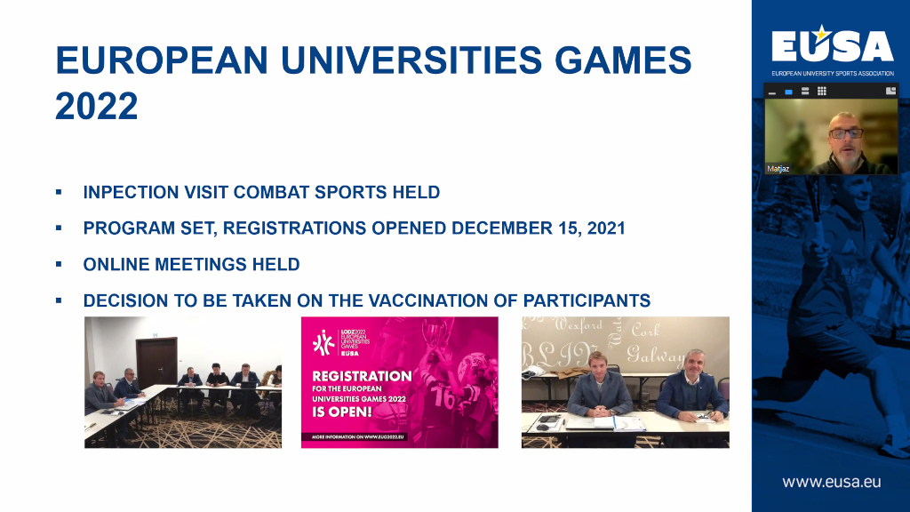 Updates on the European Universities Games 2022