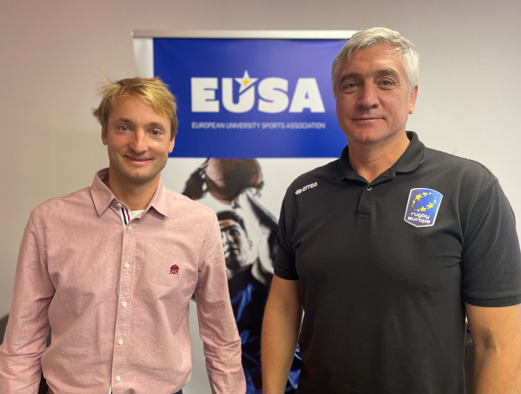 EUSA Sports Manager Mr Miha Zvan and Rugby Europe Delegate Mr Andrey Matviyuk