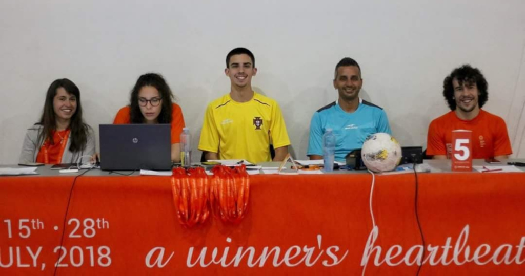 Petra with other volunteers at work at the 2018 EUSA Games