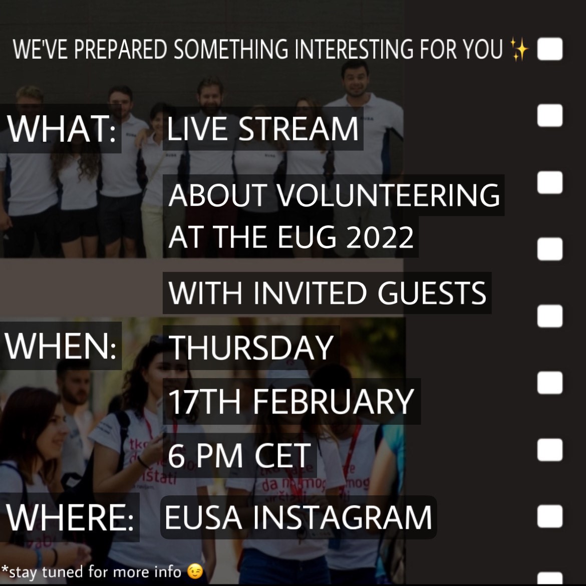 Follow the insta live event on February 17 on the eusaunisport Instagram page!
