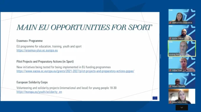 EU funding opportuties for sport presented by Andrej Pisl