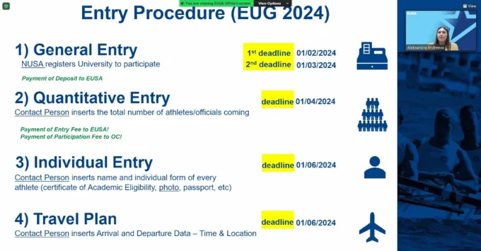 EUG2024 registration procedure presented by Aleksandra Andreeva