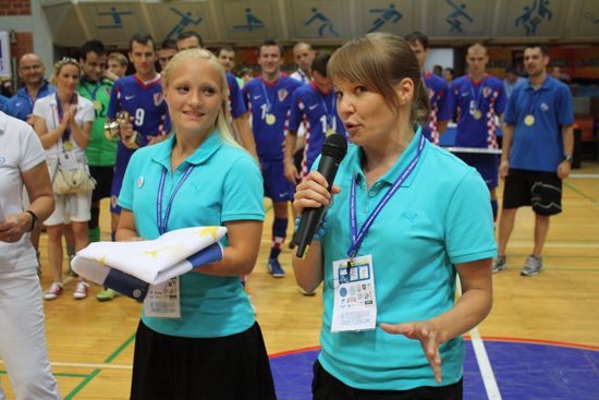 EUSA flag passed to the EUC 2011 Futsal organisers EUSA flag passed to the EUC 2011 Futsal organisers